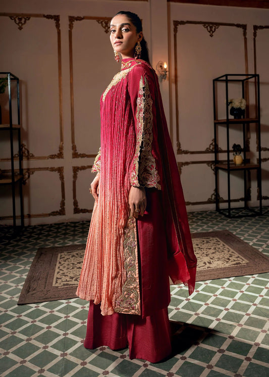 3 Piece Crushed Luxury Suit - Mystic Rose