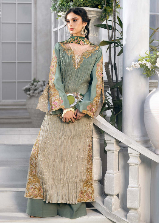 3 Piece Crushed Luxury Suit - Sage