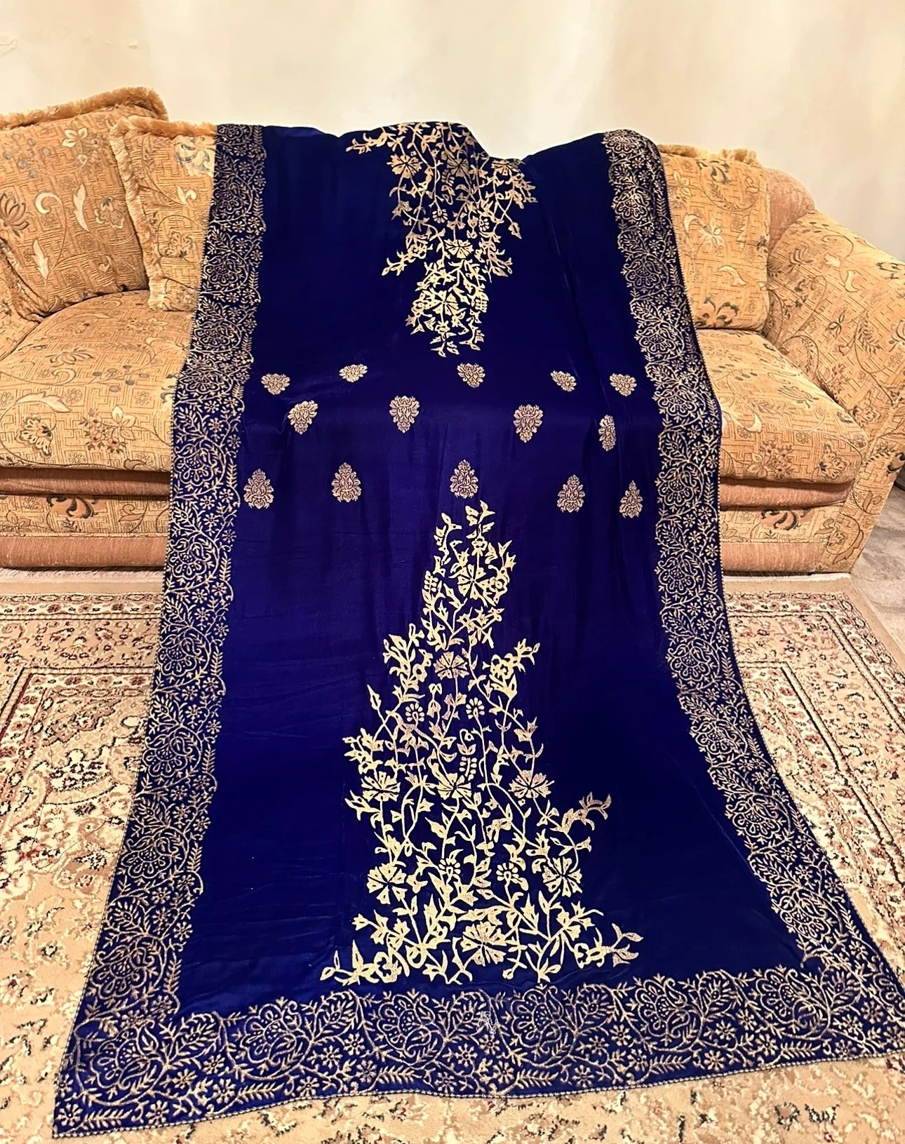 Block Printed Velvet Shawl - VT-72