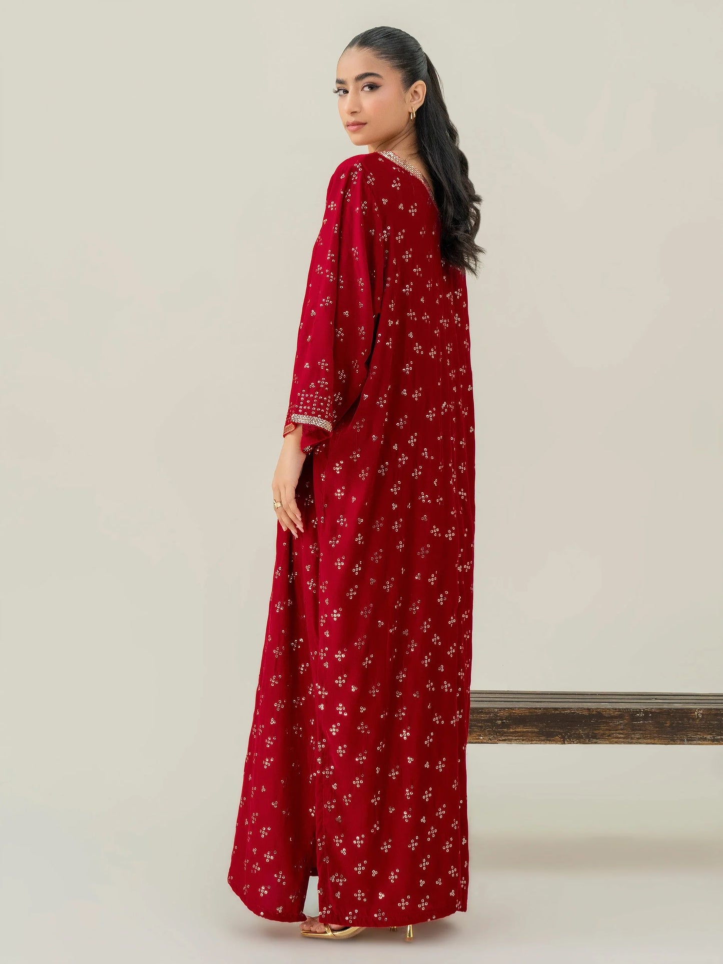 Embroidered Velvet Kaftan