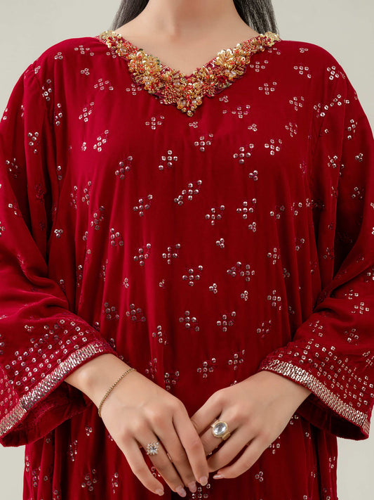 Embroidered Velvet Kaftan