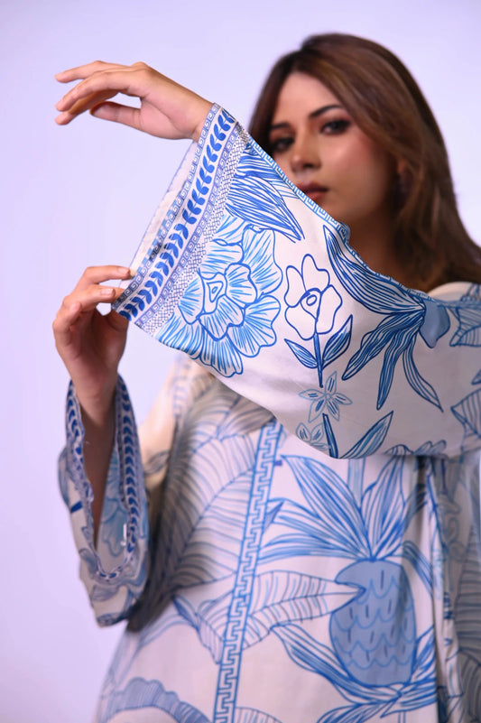 Printed Co-Ord Set - Blue Bloom