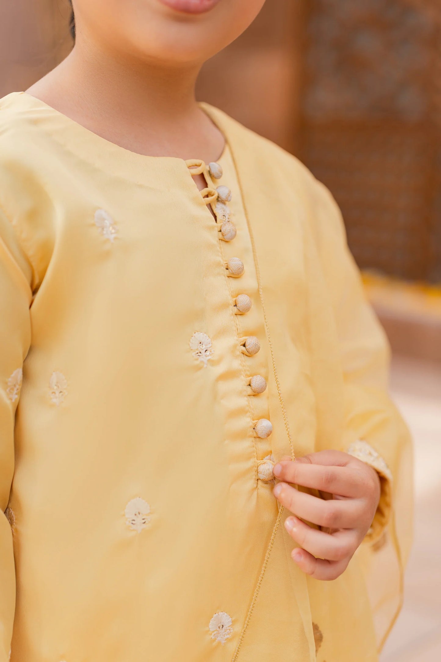 Pale Yellow Silk Suit - 3pc
