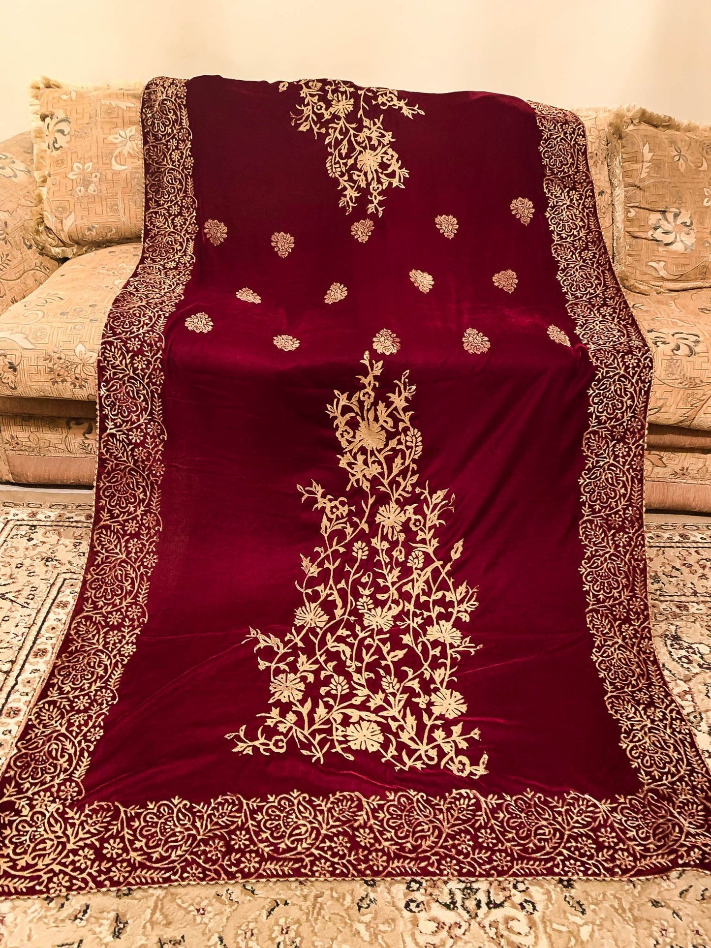 Block Printed Velvet Shawl - VT-72