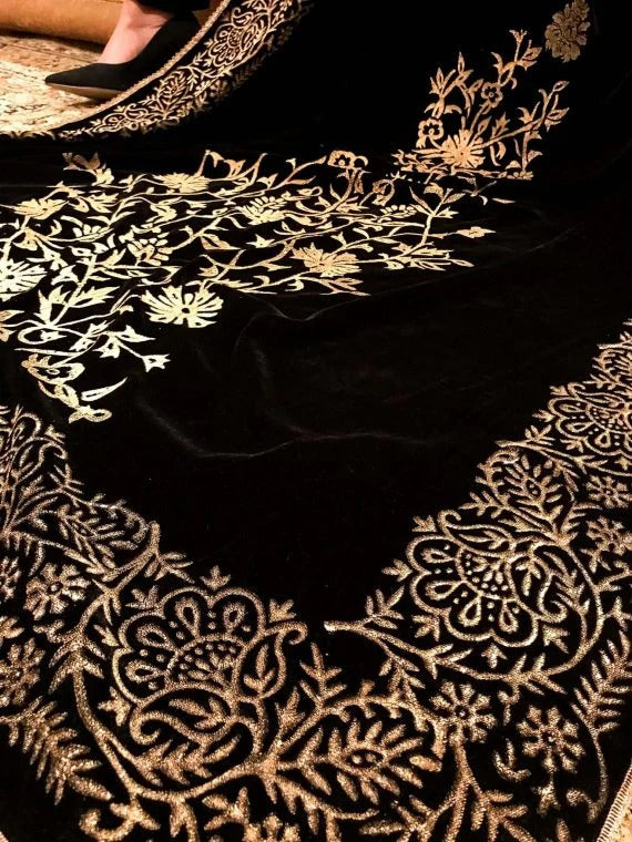 Block Printed Velvet Shawl - VT-72