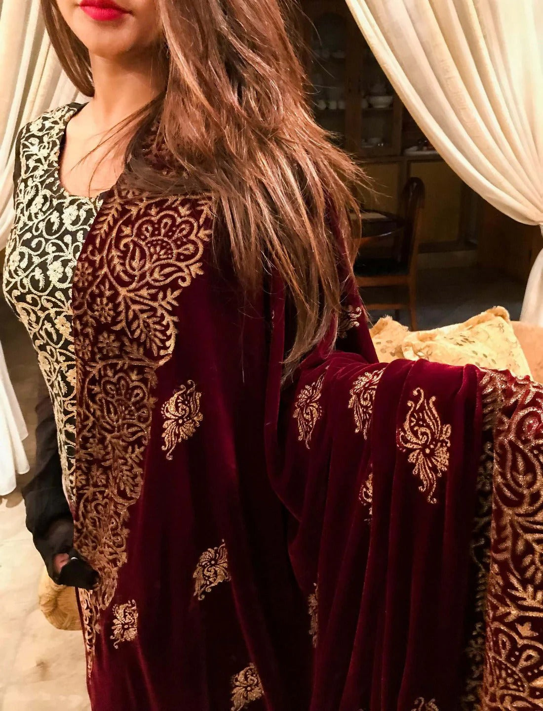 Thick Block Printed Border Shawl - VT-01