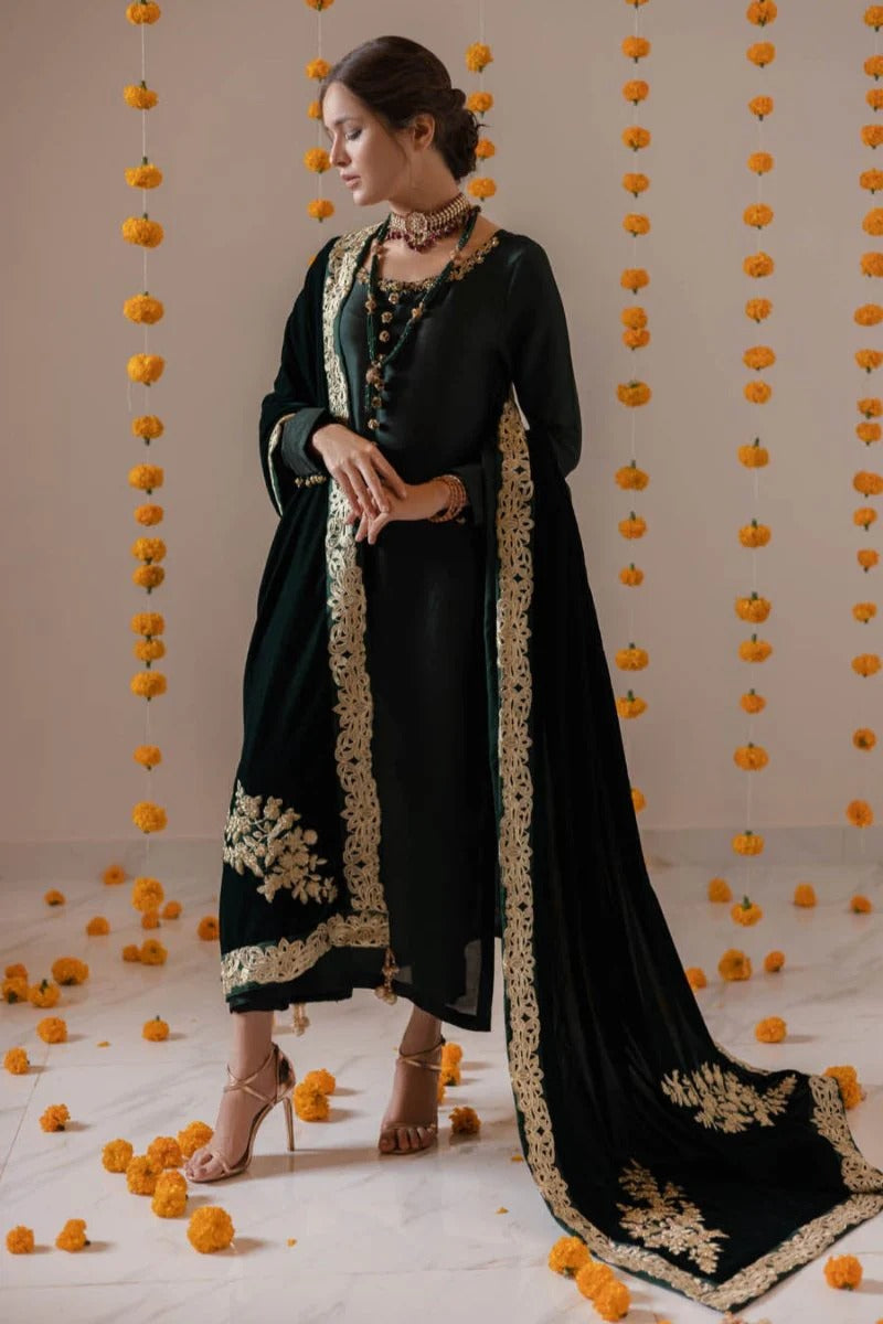 Khawb - Luxury Velvet & Sheesh Silk - 3PC