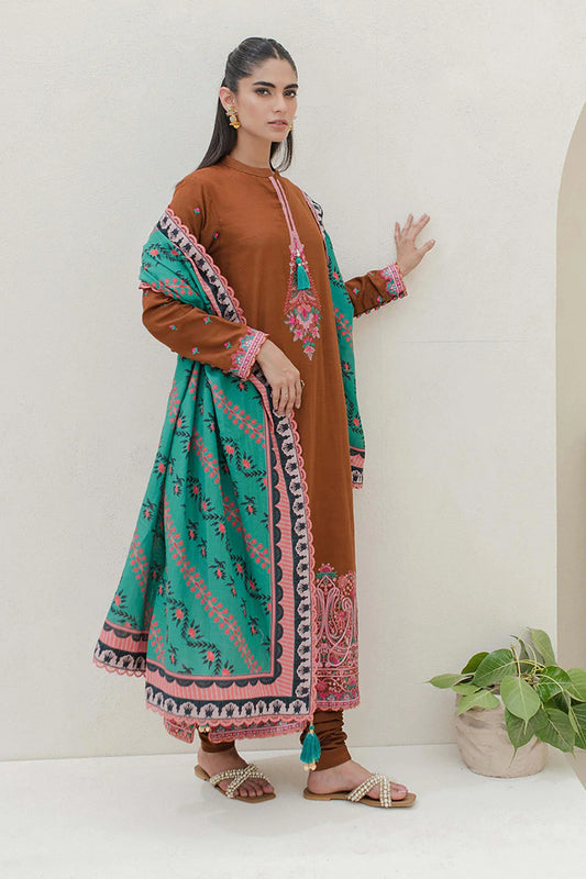 Embroidered Khaddar 3PC - 0705