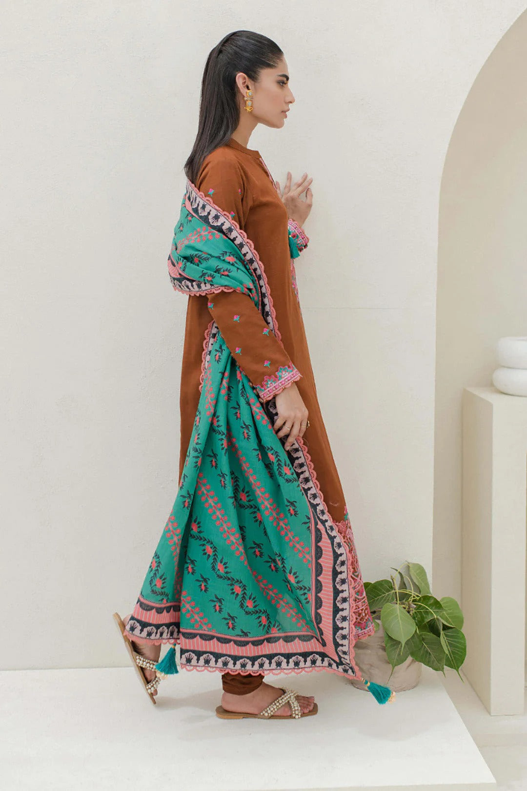 Embroidered Khaddar 3PC - 0705