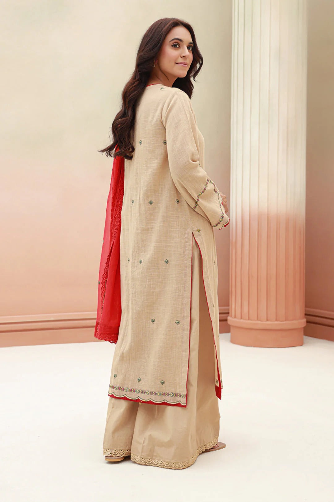 Embroidered Khaddar Suit - 3PC