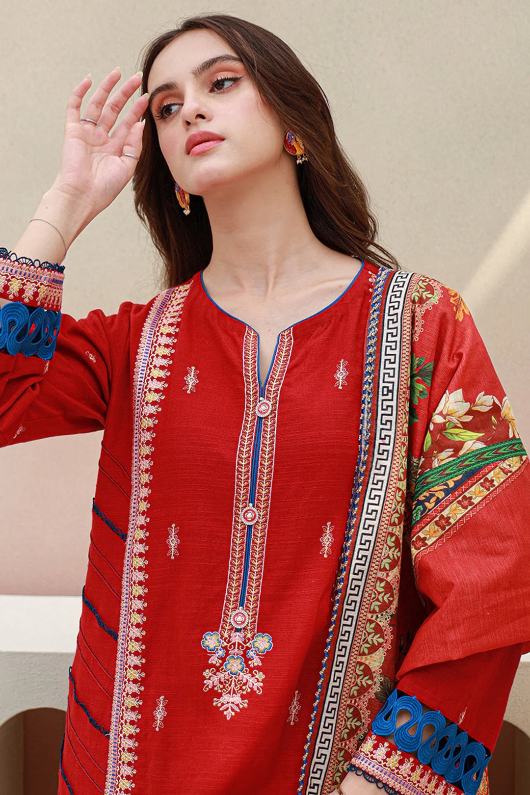 Embroidered Khaddar Suit - 3PC