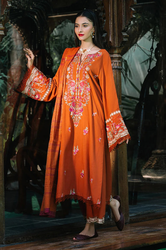 Embroidered Viscose 3pc Suit
