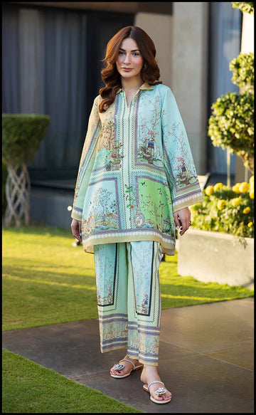 2 PIECE LAWN SILK - MINT MIRAGE