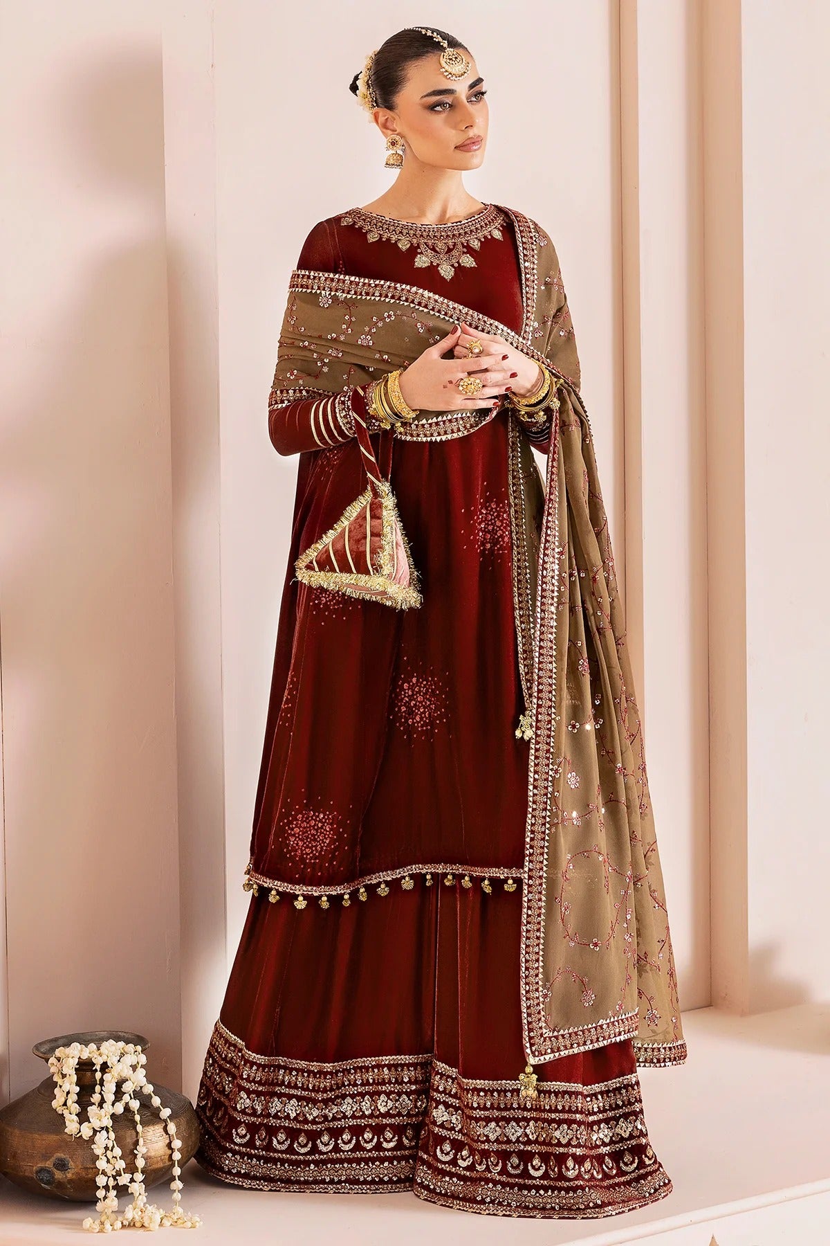 Embroidered Velvet Formal D-07