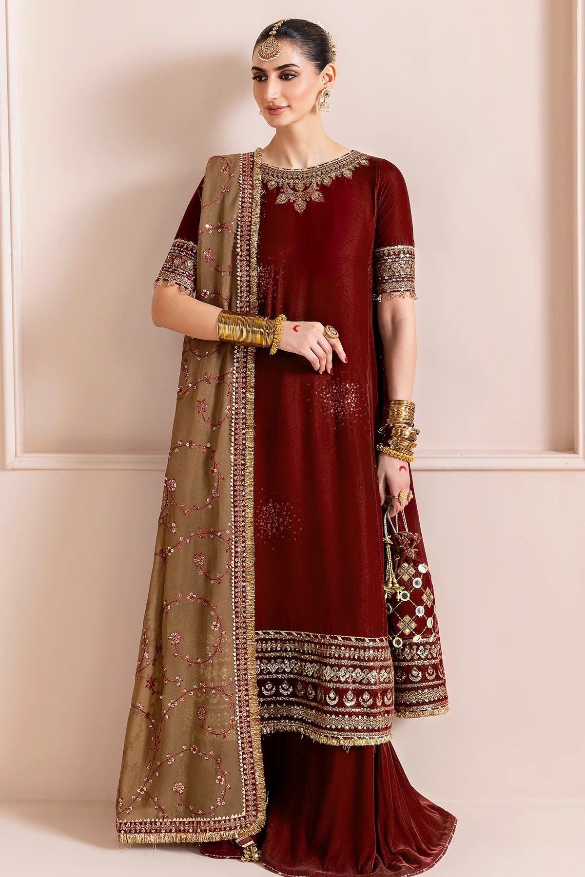 Embroidered Velvet Formal D-13