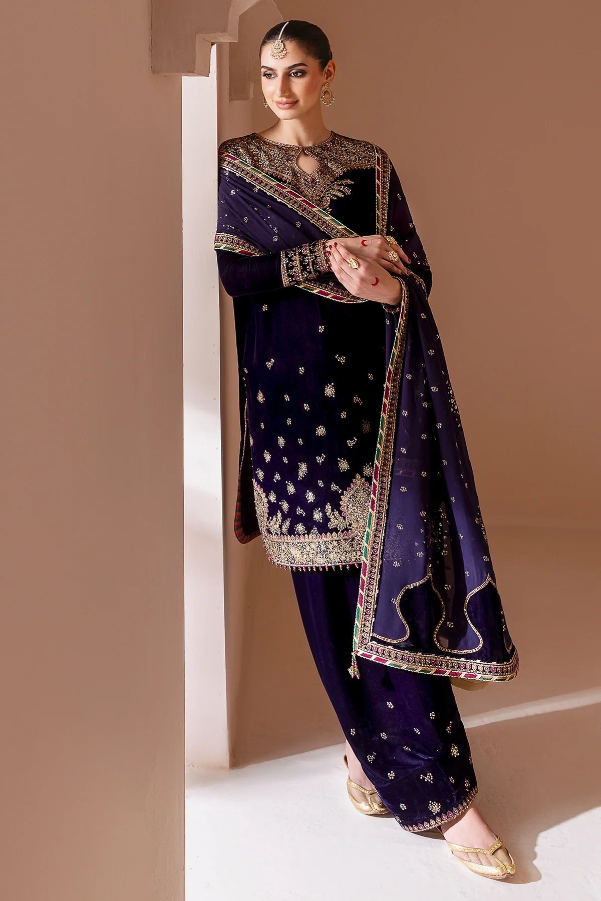 Embroidered Velvet Formal D-08