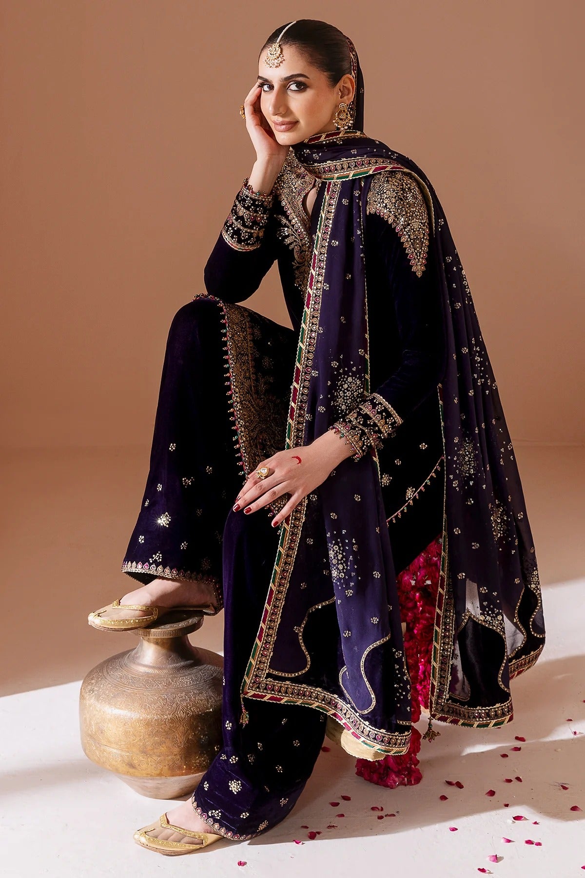 Embroidered Velvet Formal D-08