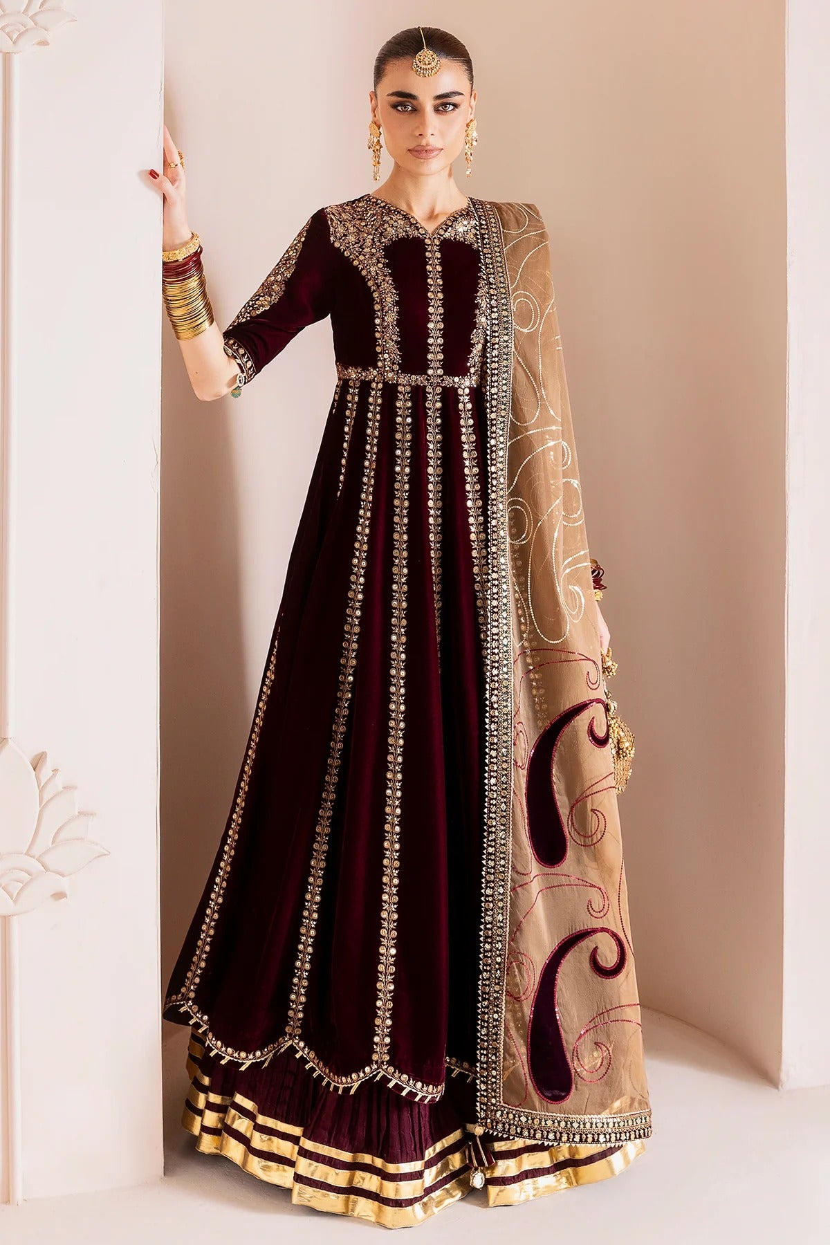 Embroidered Velvet Formal D-12