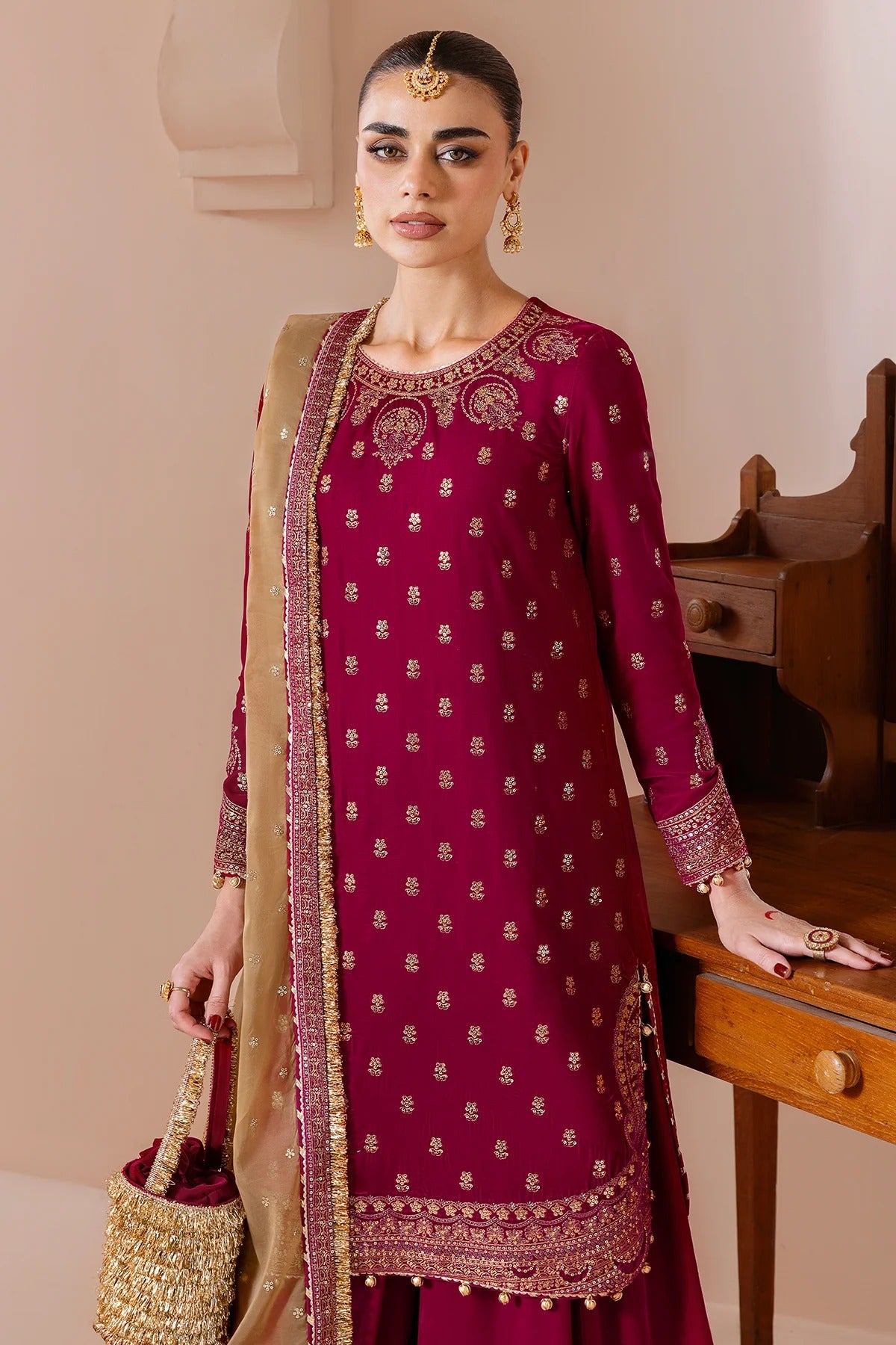 Embroidered Velvet Formal D-11