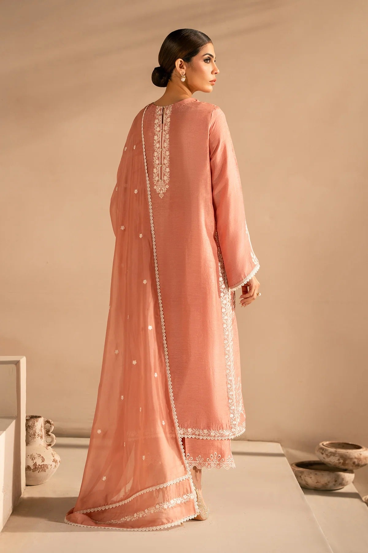 Luxury Silk Suit -Tea Pink