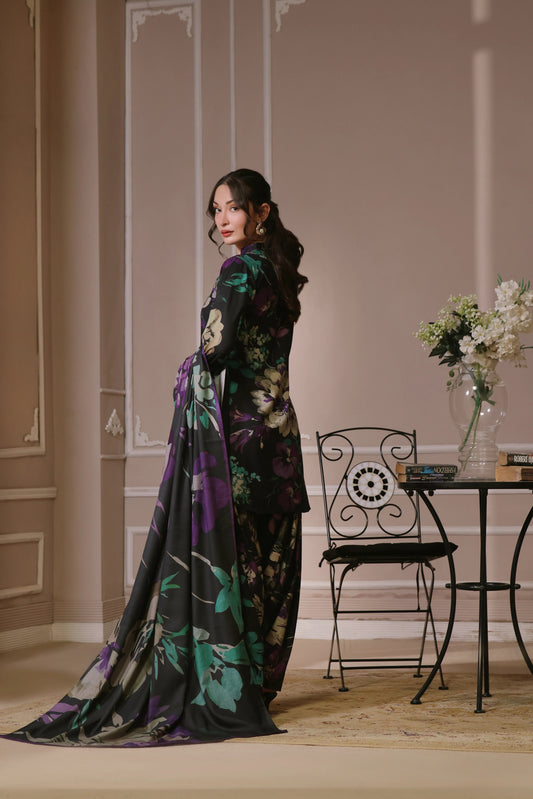 Printed Dhanak Suit 3pc