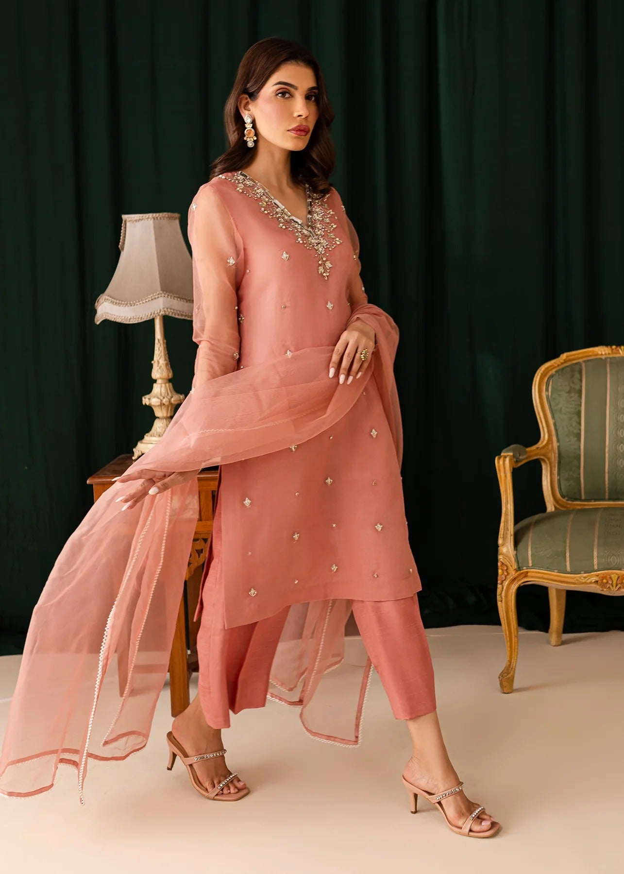 3pc Luxury Silk Pret - 3pc