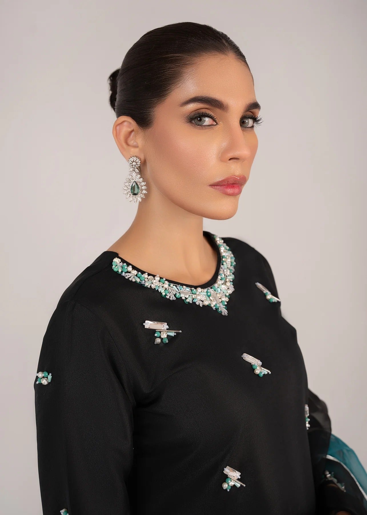 Elegant Black Silk Suit - MIA