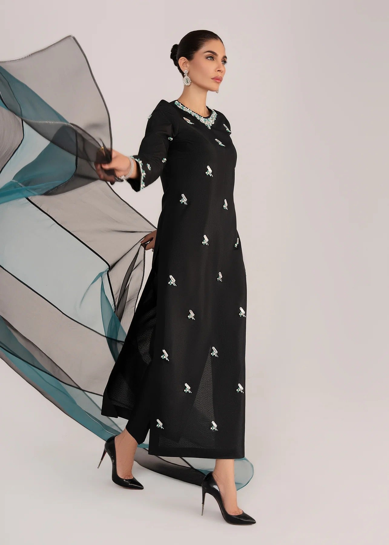 Elegant Black Silk Suit - MIA