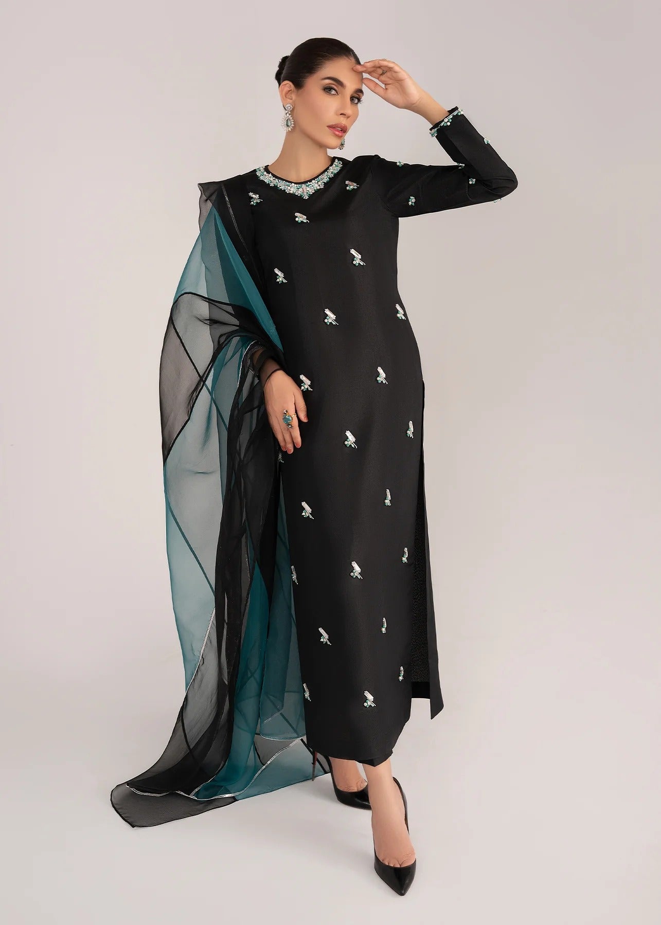 Elegant Black Silk Suit - MIA