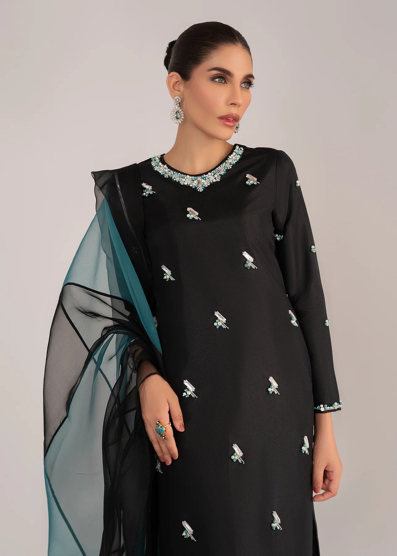 Elegant Black Silk Suit - MIA