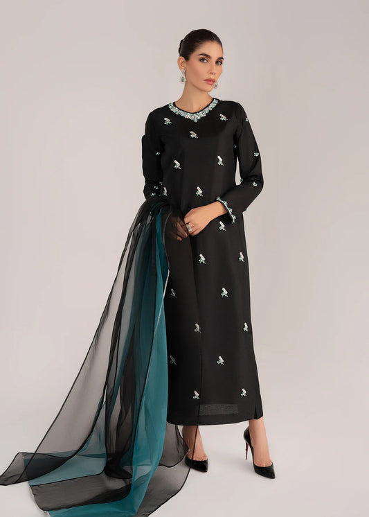 Elegant Black Silk Suit - MIA
