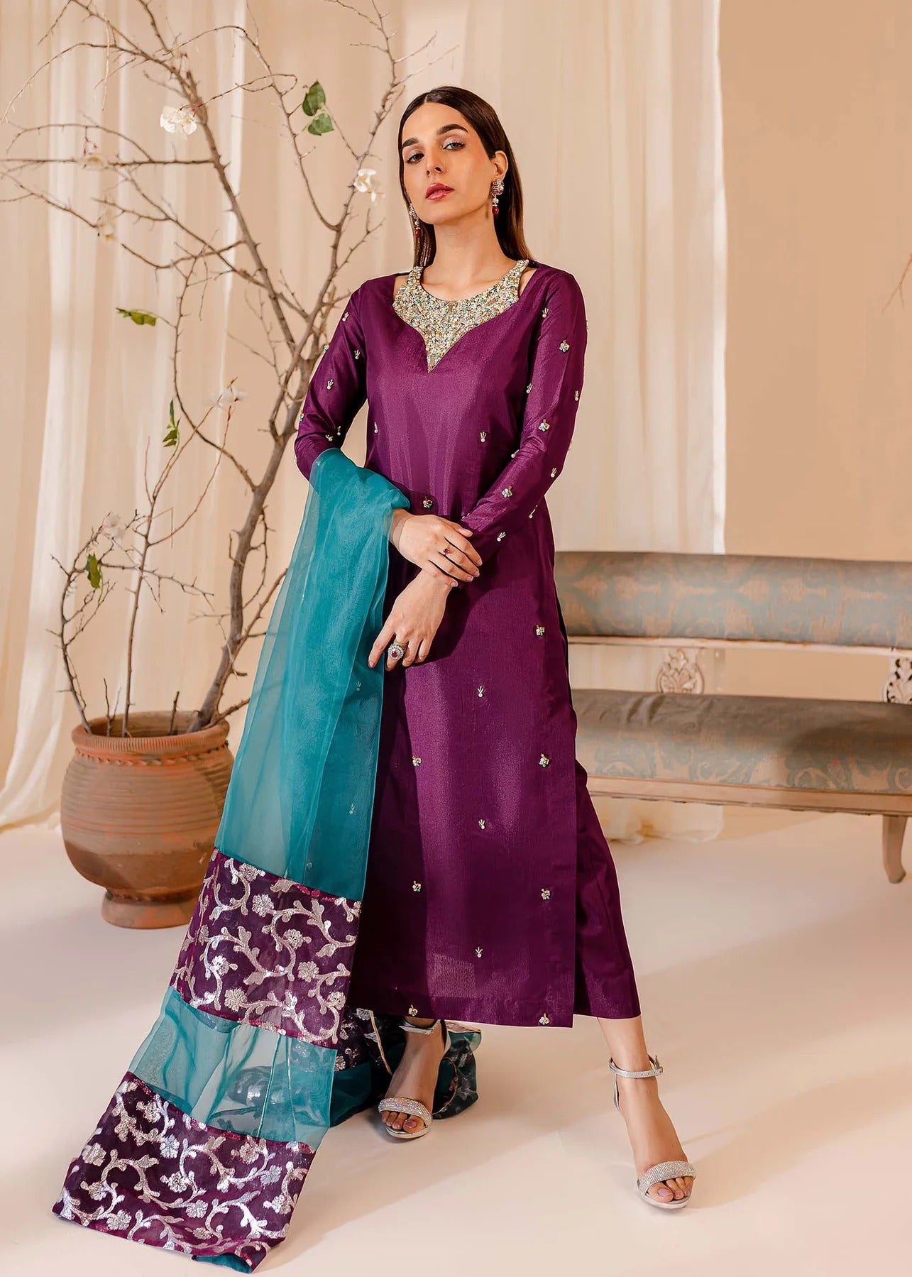 Purple Silk Suit - ANYA
