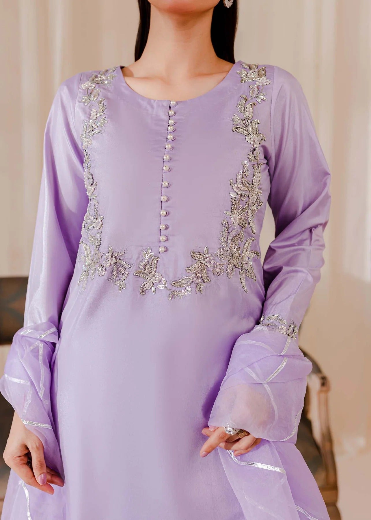 Lilac Silk Suit - IRENE