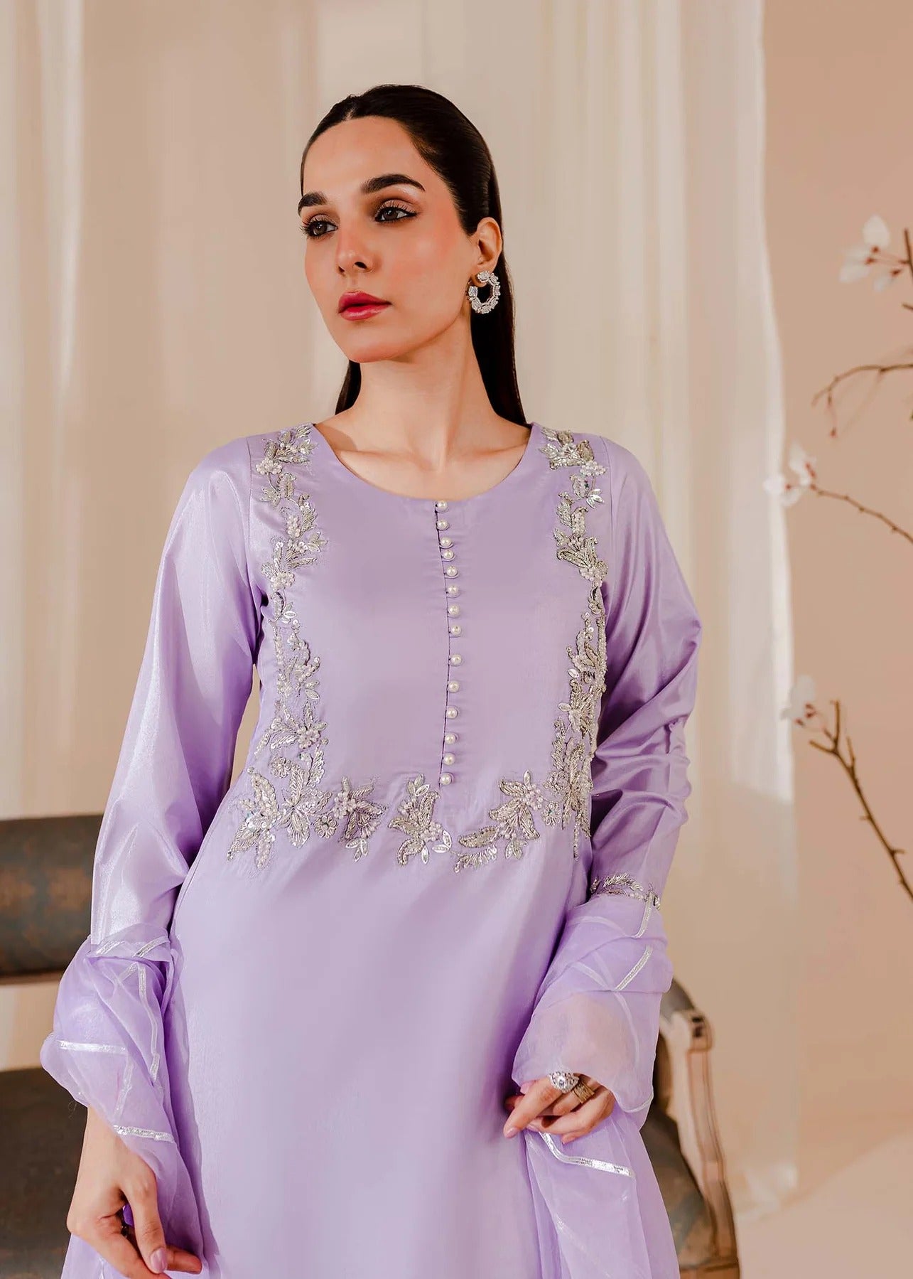 Lilac Silk Suit - IRENE