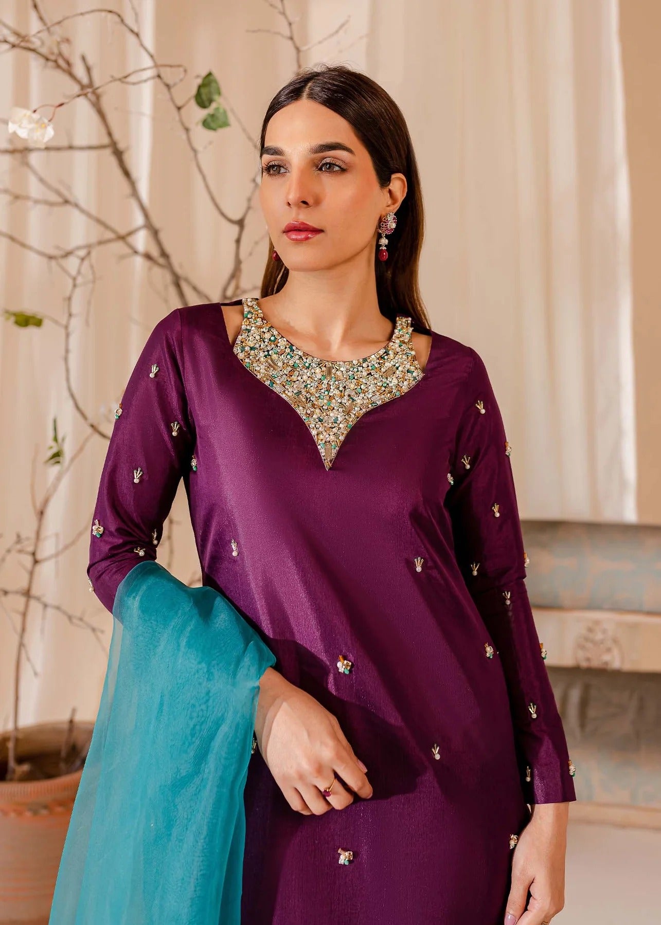Purple Silk Suit - ANYA
