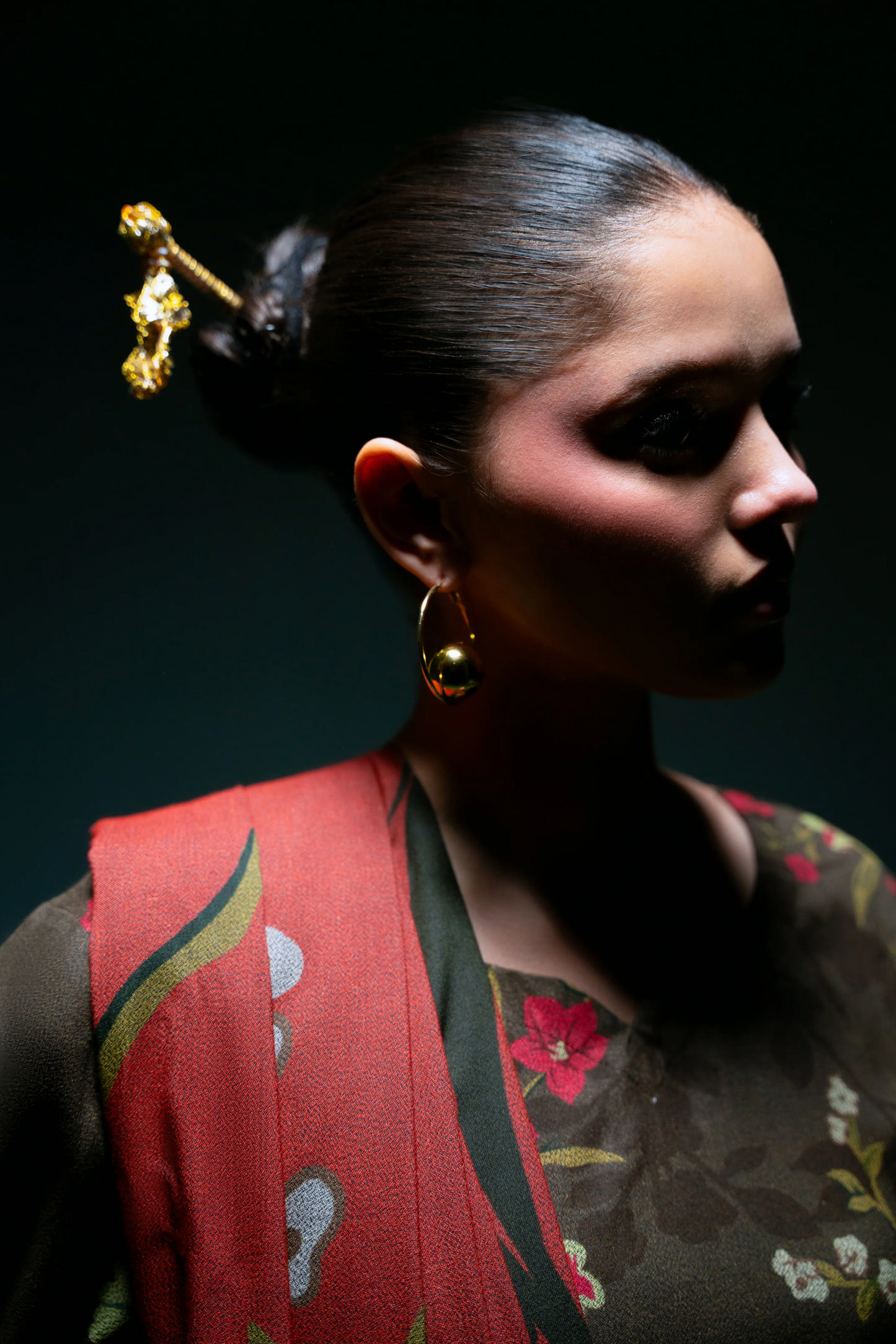 Digital Printed Dhanak Suit - Dark Olive