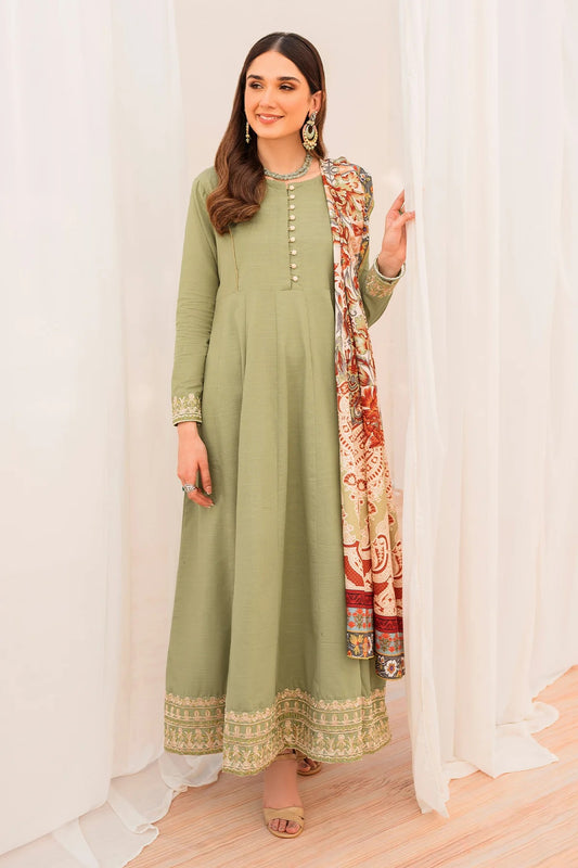 Embroidered Frock Set - Cameo