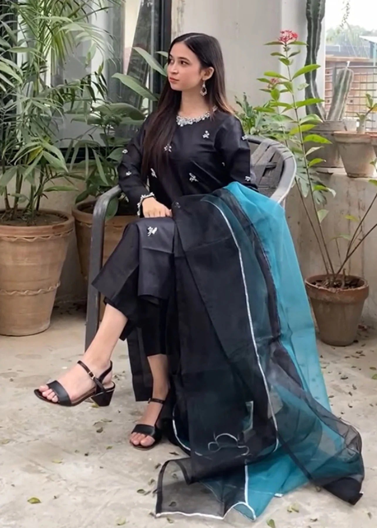 Elegant Black Silk Suit - MIA