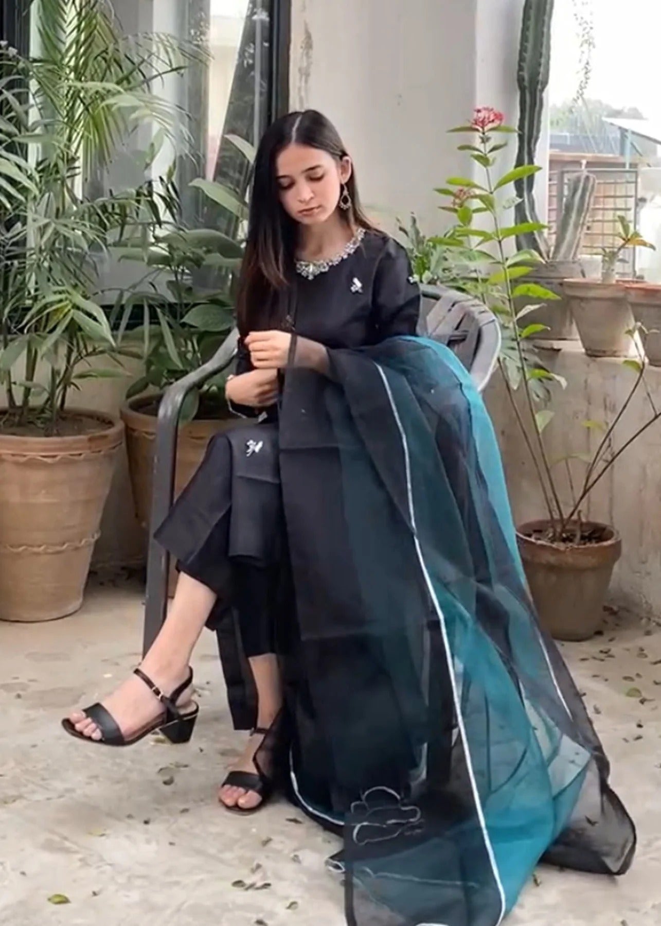Elegant Black Silk Suit - MIA