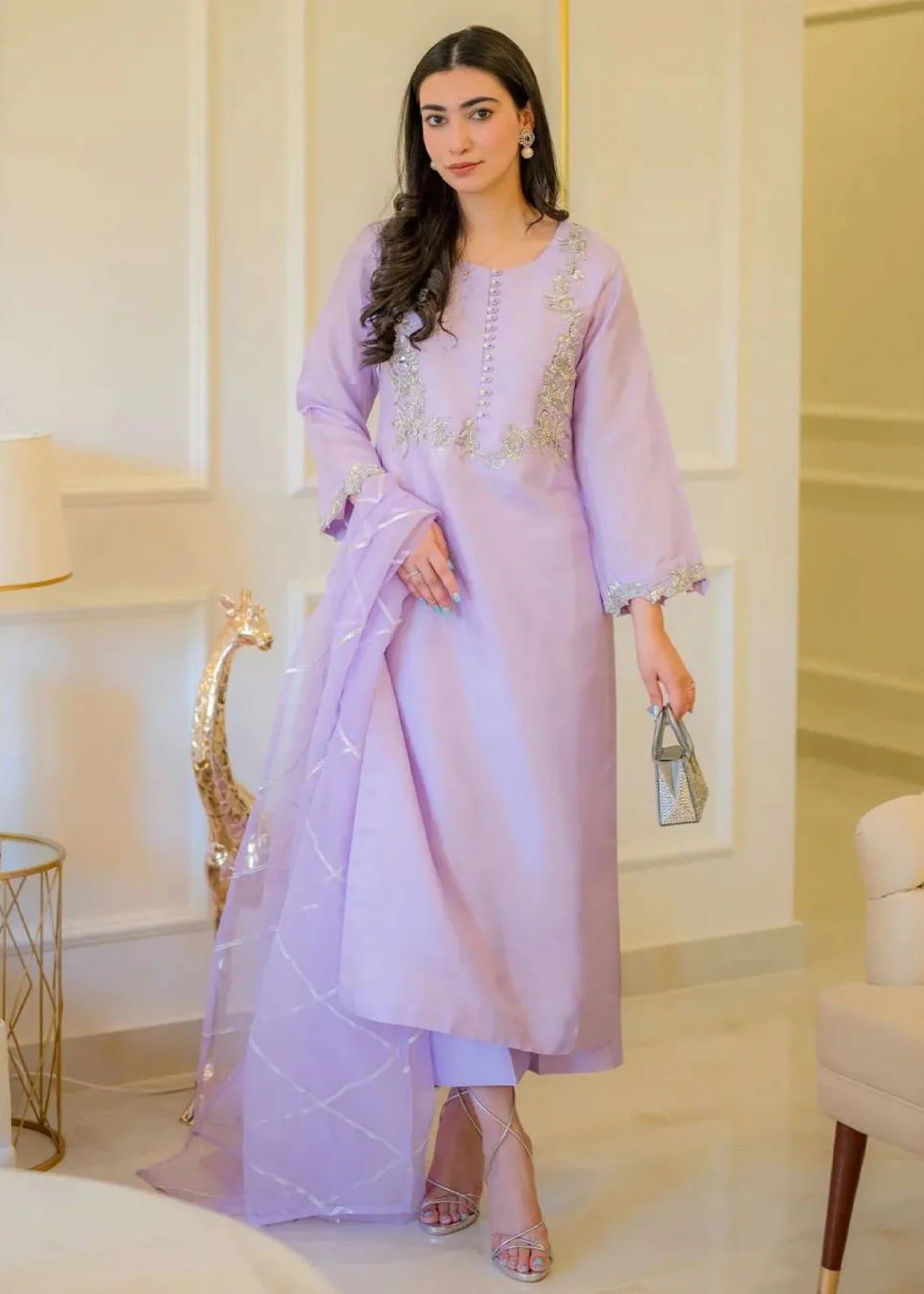 Lilac Silk Suit - IRENE