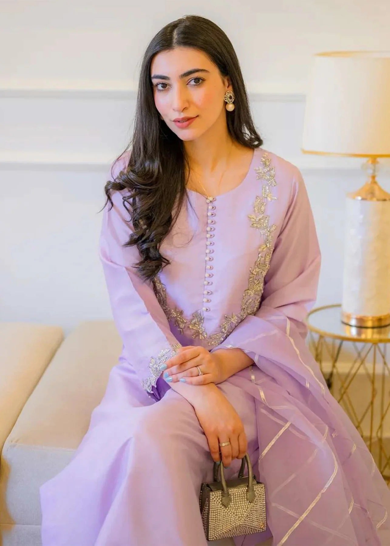 Lilac Silk Suit - IRENE