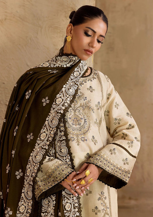 Embroidered Jacquard Lawn Suit - D102