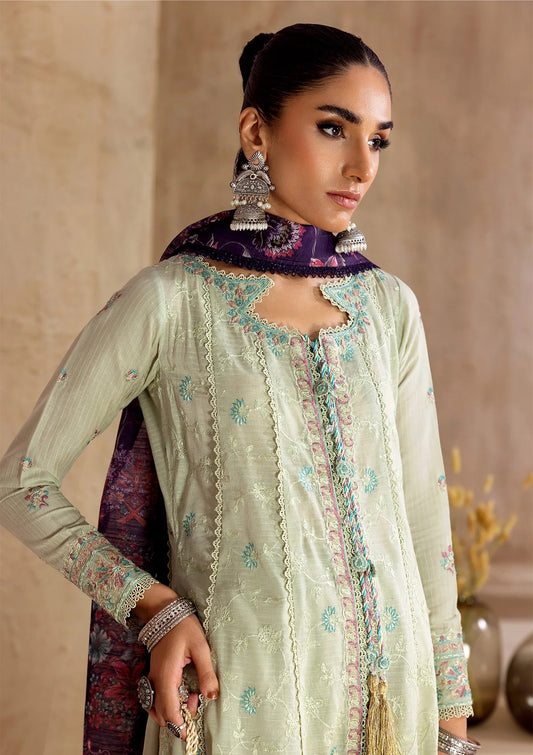 Embroidered Jacquard Lawn Suit - D112