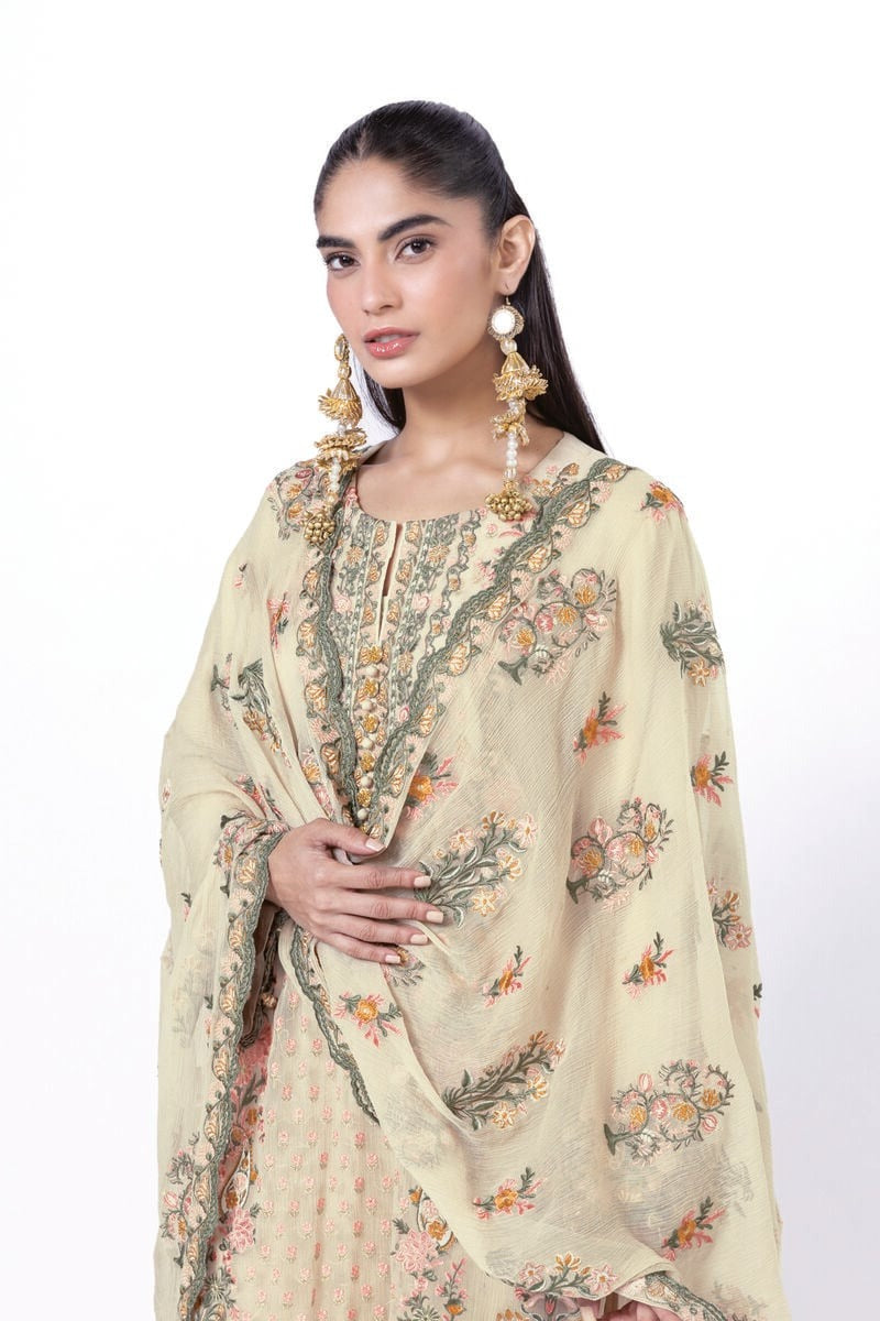 Embroidered Chiffon Suit - AS1905