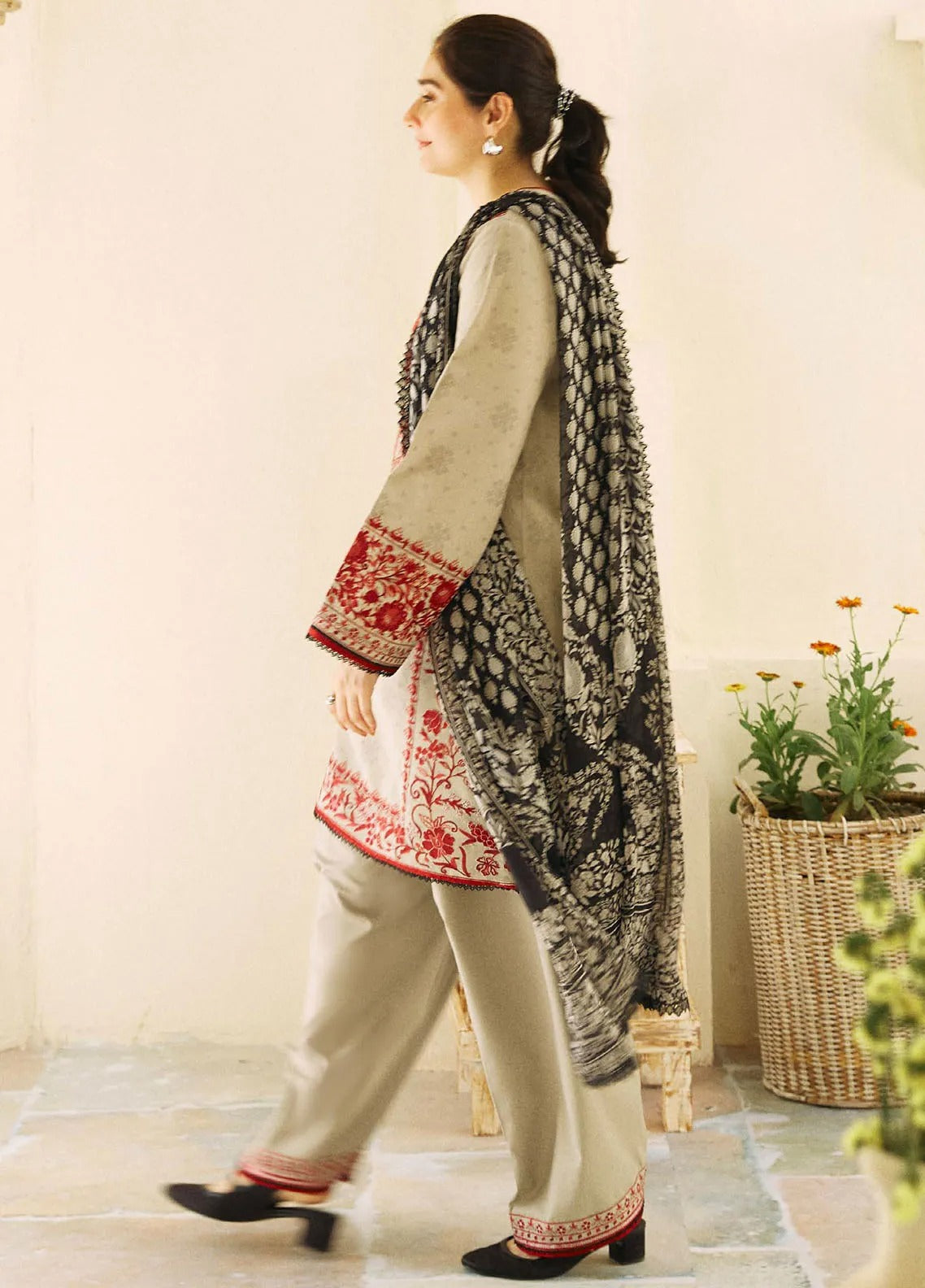 Embroidered 3 Piece Dhanak - Ready To Ship