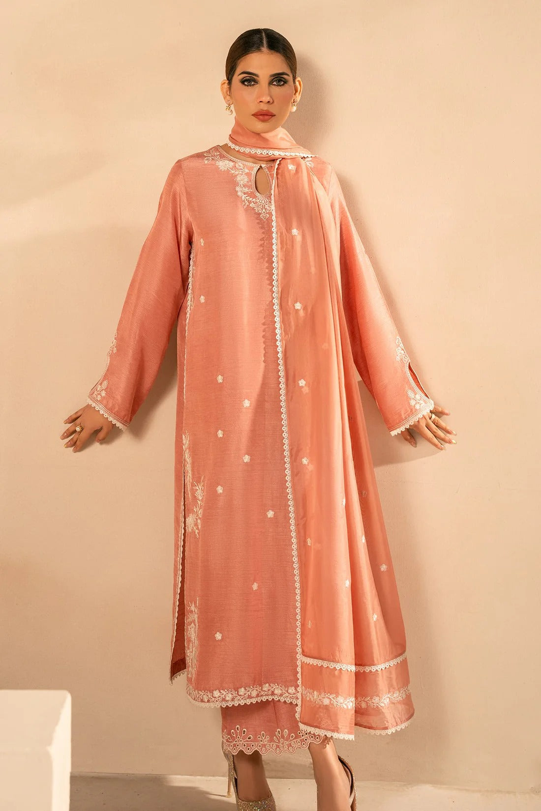 Luxury Silk Suit -Tea Pink