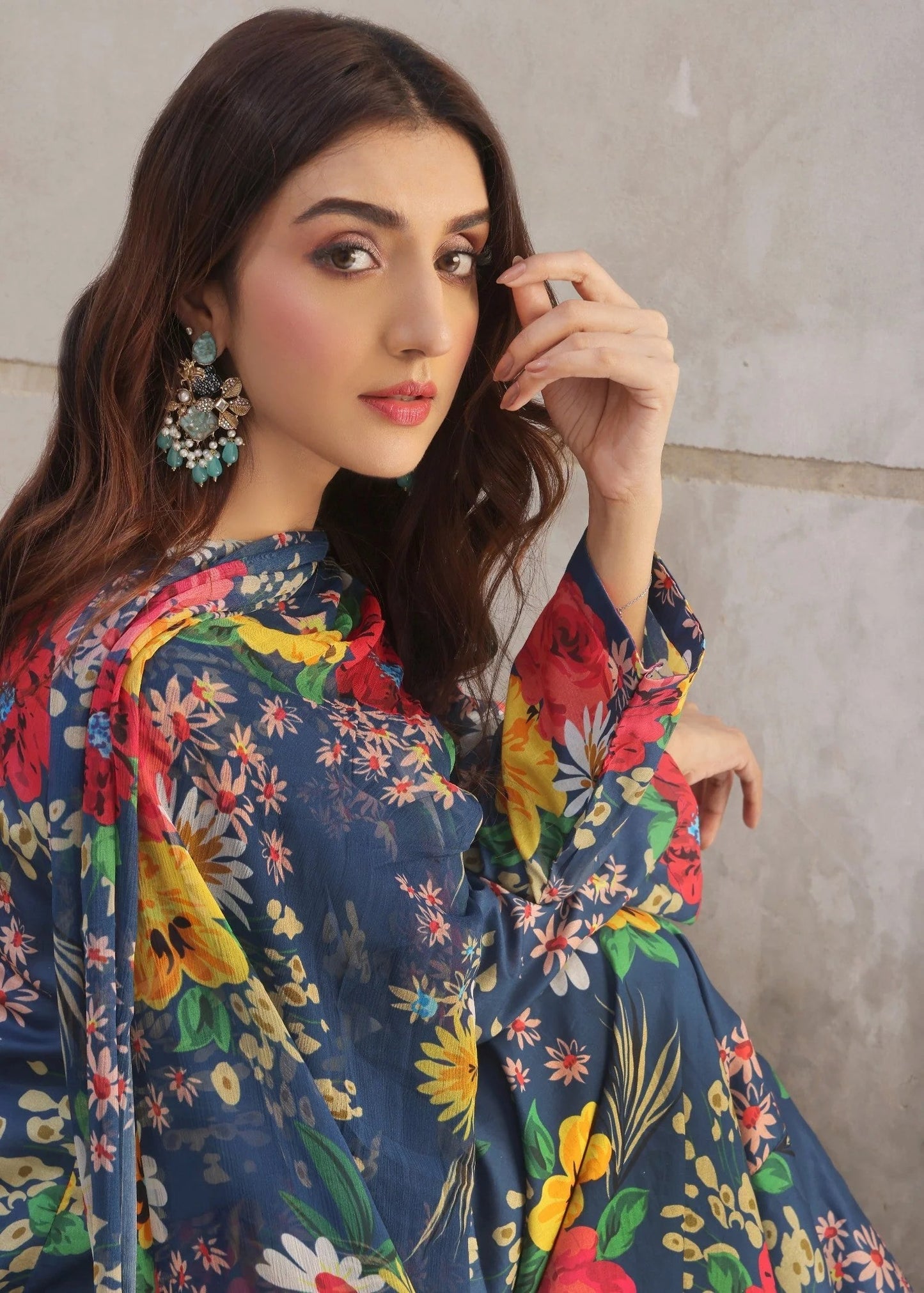 Digital Printed Floral Suit - Lawn