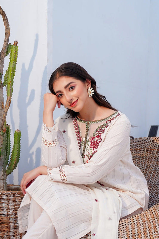 3PC - Embroidered Tarkashi Suit