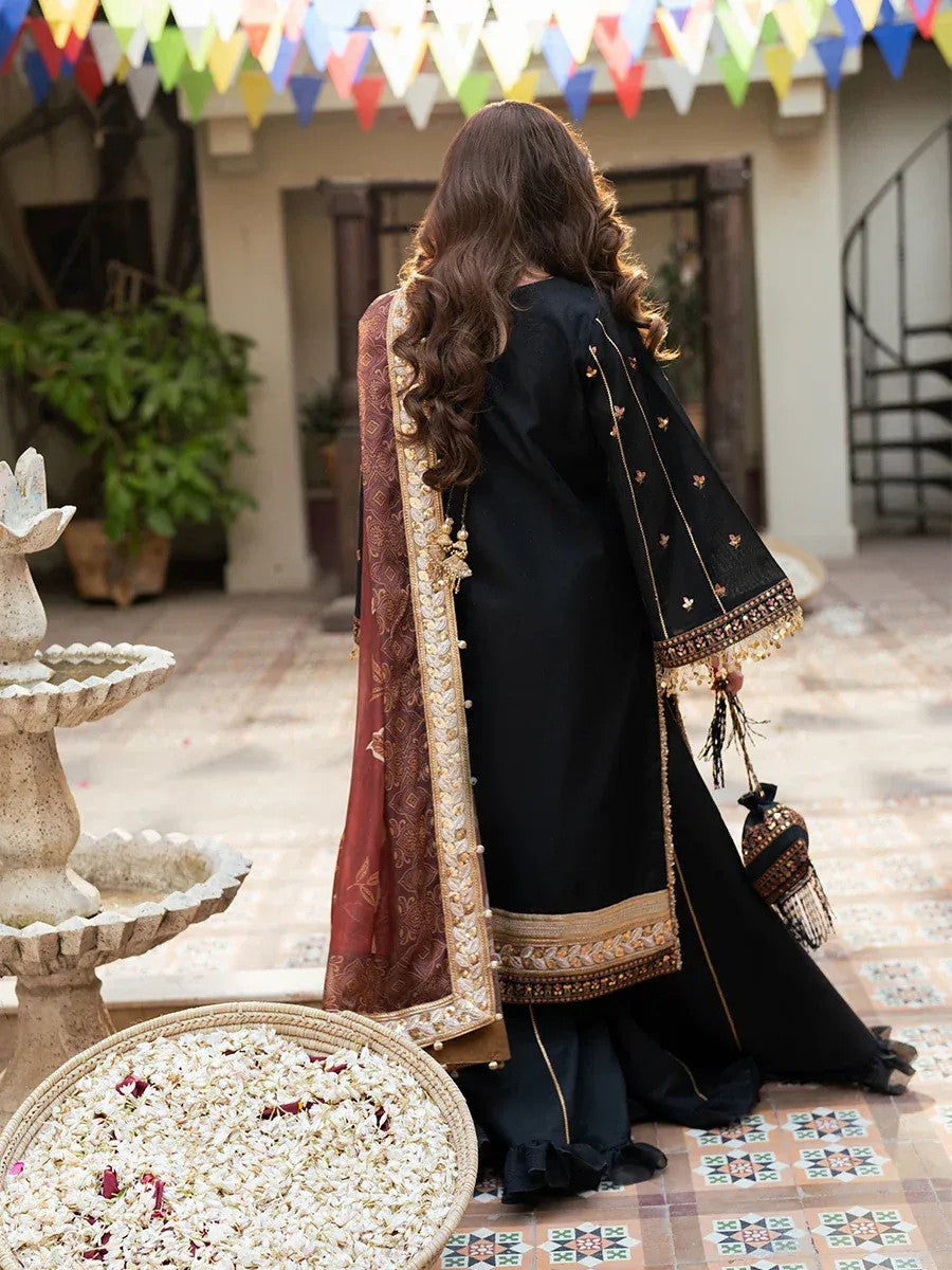 Festive Embroidered Black Suit ā 3PC Set