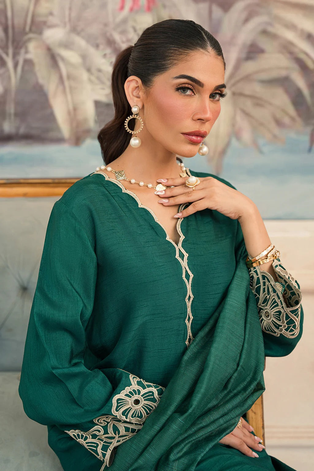Emerald Green Silk Suit - Zeen